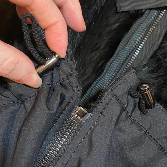 Neiman Marcus FUR Hooded Jacket Coat NEW! $885 Rabbit Vest Elie Tahari Hood xs - Picture 4 of 9